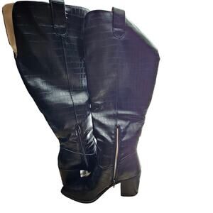 Journee Collection Therese Wide Calf Black Boots Womens Size 7.5